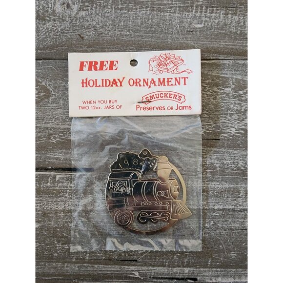 Vintage 1984 Smuckers Holiday Ornaments - Set of 3 Collectible Train & Santa - Picture 4 of 7